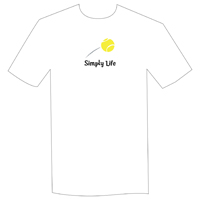 Simply Life Tennis Unisex and Men's White tee