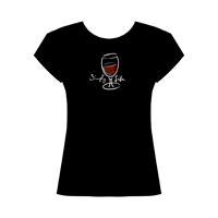 Simply Life &bull; Red Wine  Women's Scoop Neck Cap Sleeve Tee on black