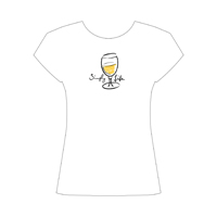 Simply Life &bull; White Wine  Women's Scoop Neck Cap Sleeve Tee on white